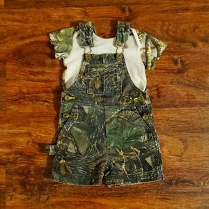 Cabela's Camouflage Overall Shorts Set 6/12M